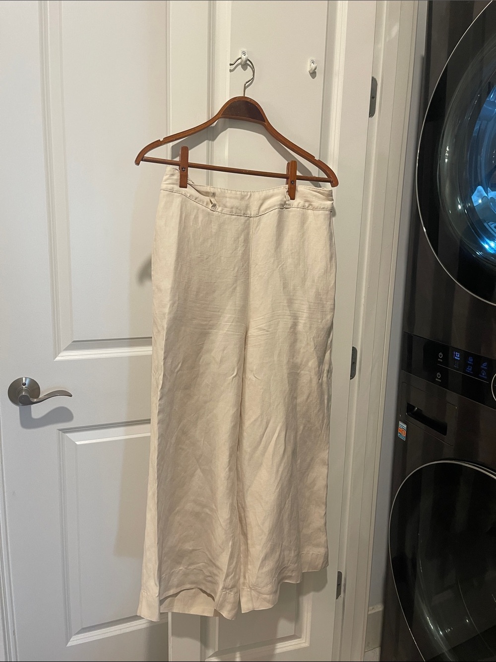 H by Halston Wide-Leg Cream Pants